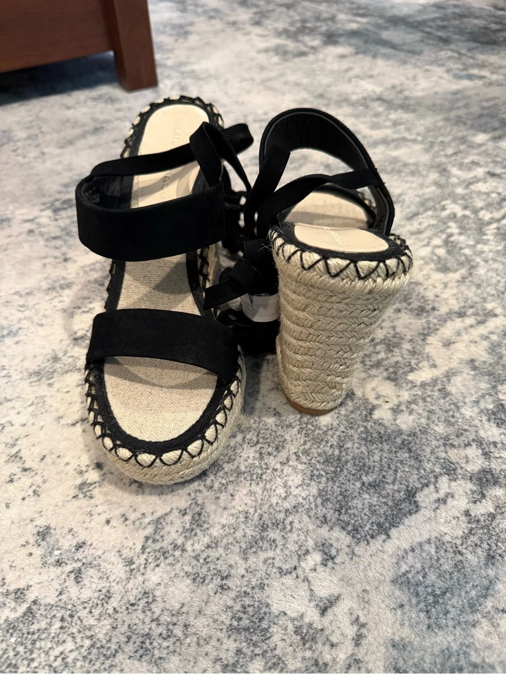 NWT Club Monaco Black Donyale Espadrille Wedge